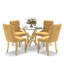 Ensemble de salle à manger à piédestal rond 5 pièces avec chaise capitonnée en velours pour salle à manger et salon-1248467097-1248467047-1246170666