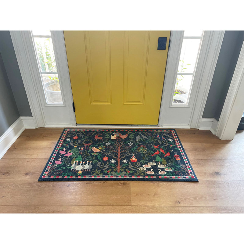 Tapis moyen lavable Tw douze Days Of Christmas, Rectangulaire 2 pi x 3 pi