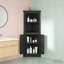 Armoire de coin de 69 po de hauteur avec tablettes ouvertes, armoire de rangement autoportante avec 2 portes-231468369