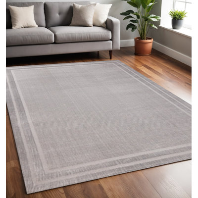 5' X 8' Grey Geometric Area Rug