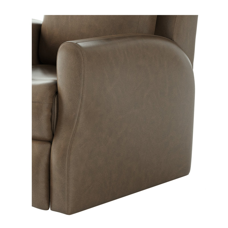 Fauteuil inclinable en cuir Fame, Mélange de polyester brun foncé, Fauteuil inclinable à proximité du mur