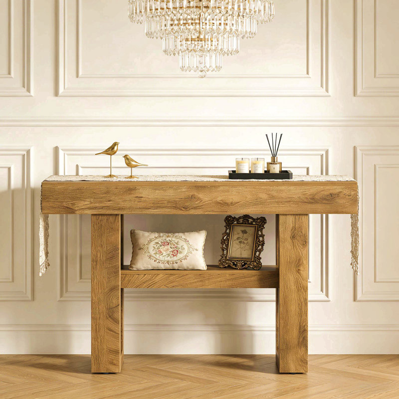 Table de canapé étroite, console, Brun pâle