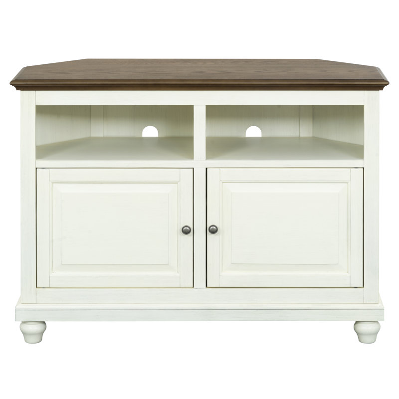 Meuble télé de coin 44 po Willoe, H 32,5 po x L 44 po x l 18 po, Blanc