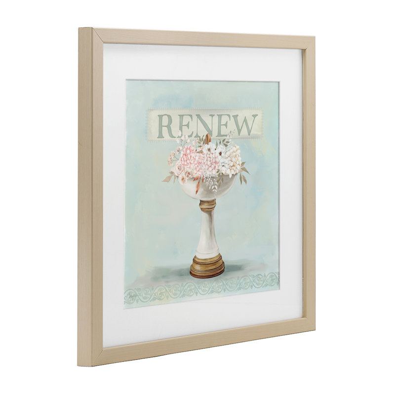 «Renew Floral Sink», impression encadrée sous verre, design par Mollie B., H 13 po x l 13 po, Cadre de récolte en pin