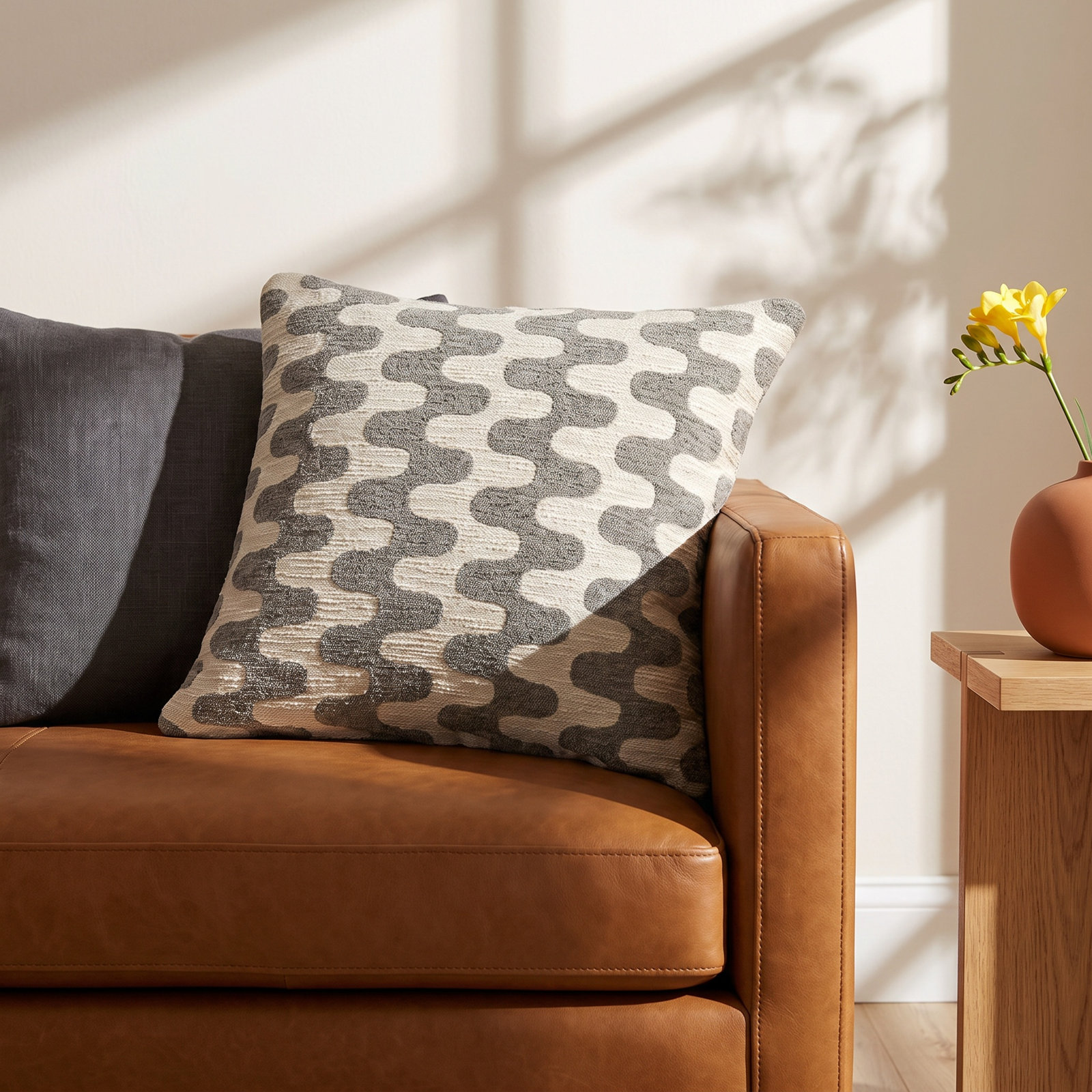 Dian Chevron / Zig Zag Cotton Throw Pillow