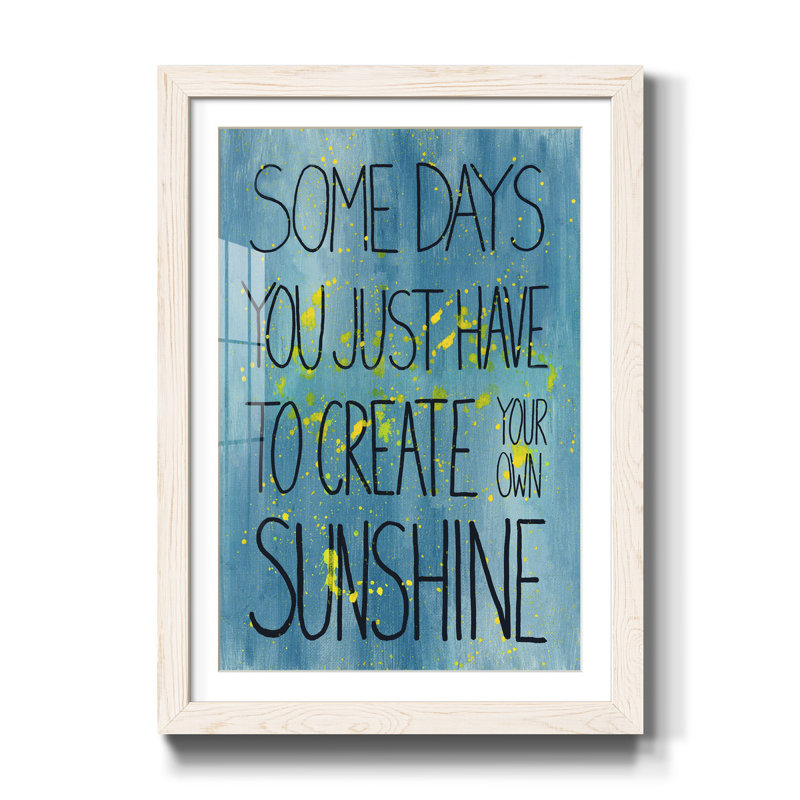 Sunshine - cadre photo, impression d'art textuel sur papier, H 31,5 po x l 23,5 po x P 1,5 po, Blanc