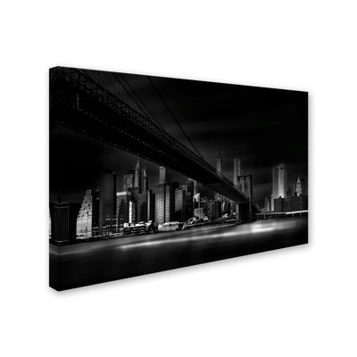 Gotham City' Graphic Art Print on Wrapped Canvas -  Trademark Fine Art, 1X03321-C1624GG
