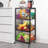 4-Tier Storage Cart with Wheels (Black; Brown)