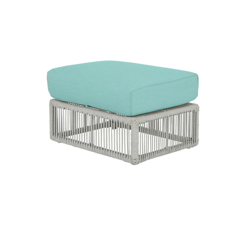 Repose-pieds extérieur Miami avec coussins Sunbrella, Dupione Celeste Sunbrella®