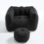 Pouf poire en chenille noire avec repose-pieds pour adultes - Grand fauteuil inclinable en mousse à mémoire de forme-261219410