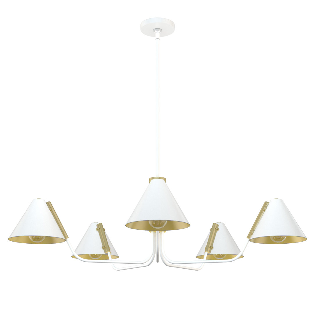 Grove Isle 5 - Light Unique Geometric Chandelier Hunter Fan 