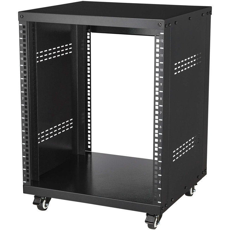 12U AV Rack Stand With 500 Lbs Capacity For Network, Stereo, And Recording Studio Equipment