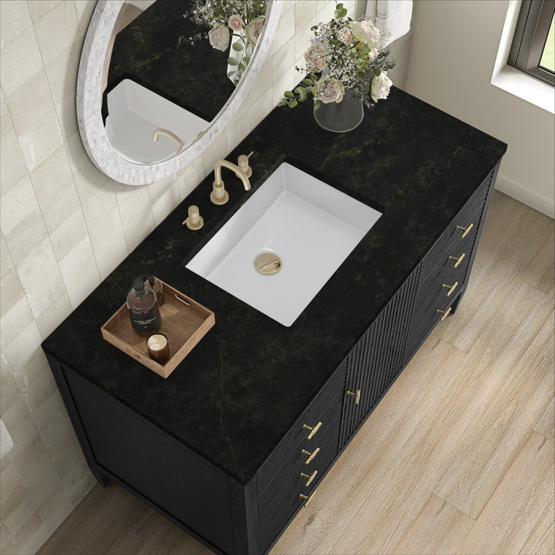 Myrrin 48'' W Single Vanity, Carbon Oak, Phantome Eclos, 8" Widespread