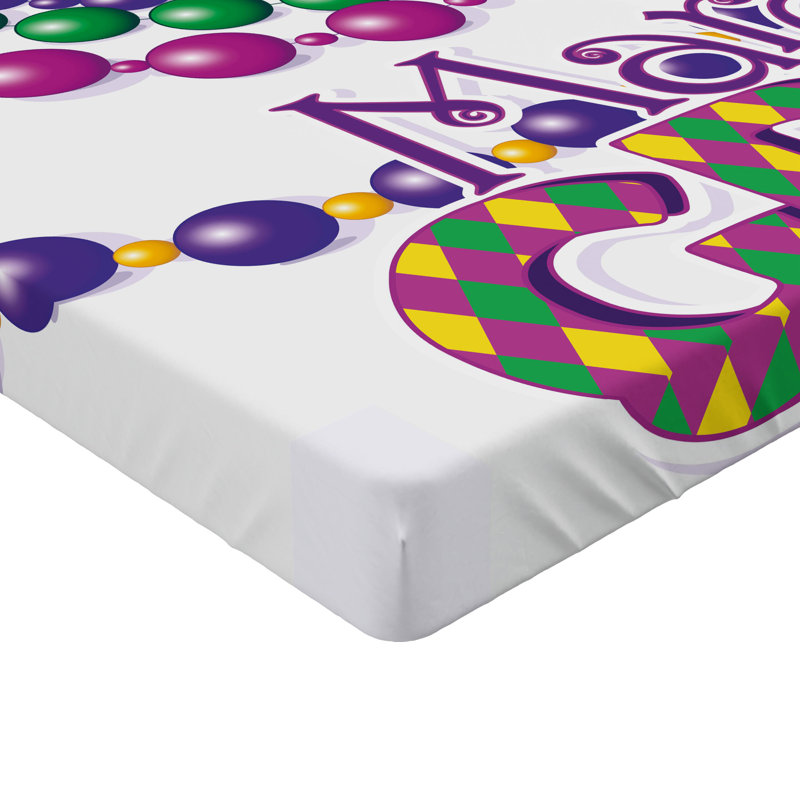 Multicolore drap-housse Ambesonne Mardi Gras, Drap-housse très grand californien