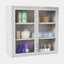 Armoire de rangement murale de style rétro avec portes en verre brumeux-106807005