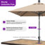  Parasol de terrasse carré 6 pi x 6 pi Parasol de table d'extérieur avec cadre en aluminium Parasol de soleil avec 8 nervures robustes inclinables pour la terrasse du jardin Taupe-1505042372-1503124746