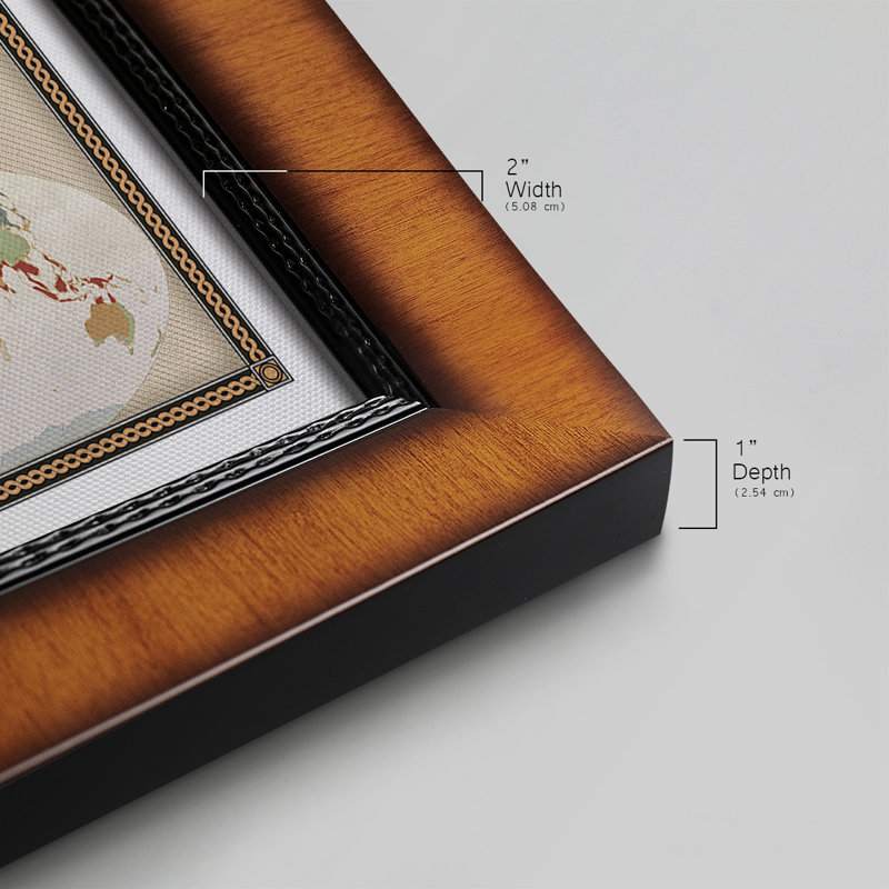 «Push Pin Map», reproduction d'art sur toile, Pacane / ébène, H 26 po x l 40 po x P 1 po