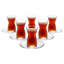 Set of 6 130ml Glass Tea Cup & Saucer Stackable Gift Boxed