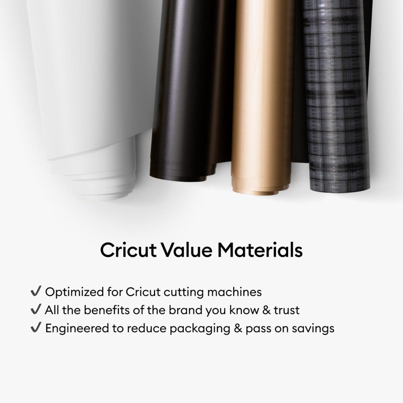 Vinyle permanent Cricut Value, noir mat, rouleau de 30,5 cm x 6,1 m