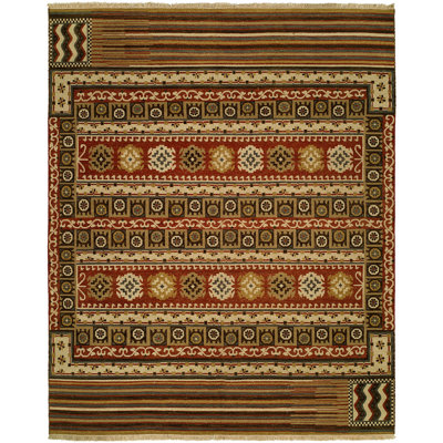 Ericka Wool Southwestern Area Rug in Brown