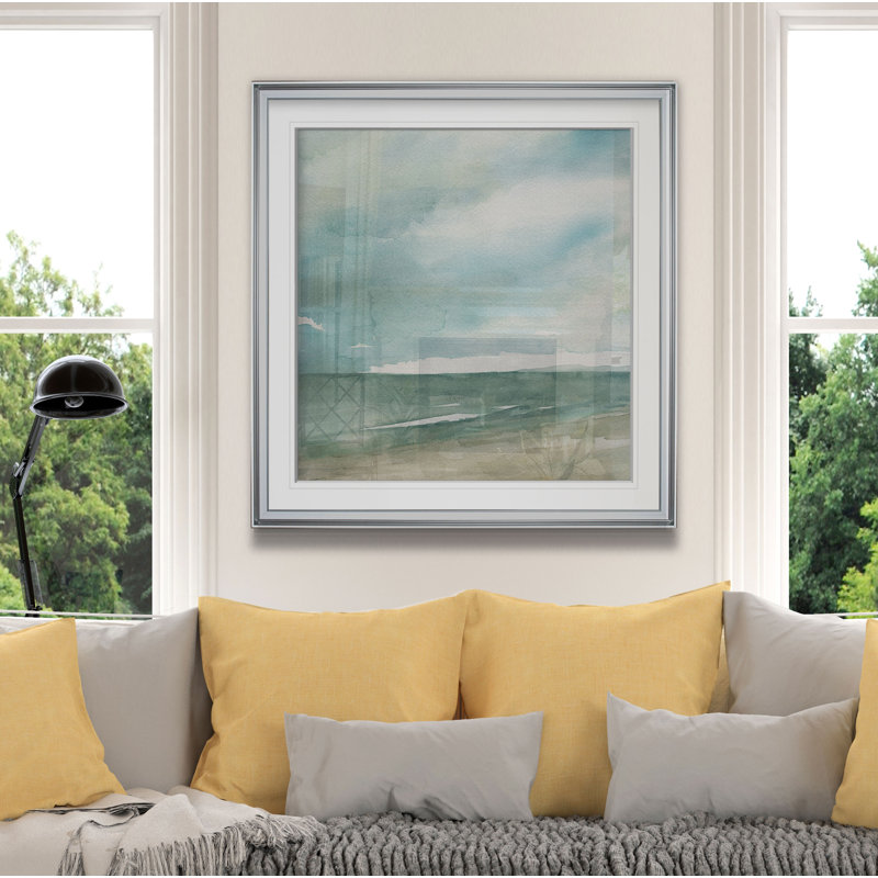 Tranquil Seas - impression, H 28 po x l 28 po x P 2 po, Cadre argenté