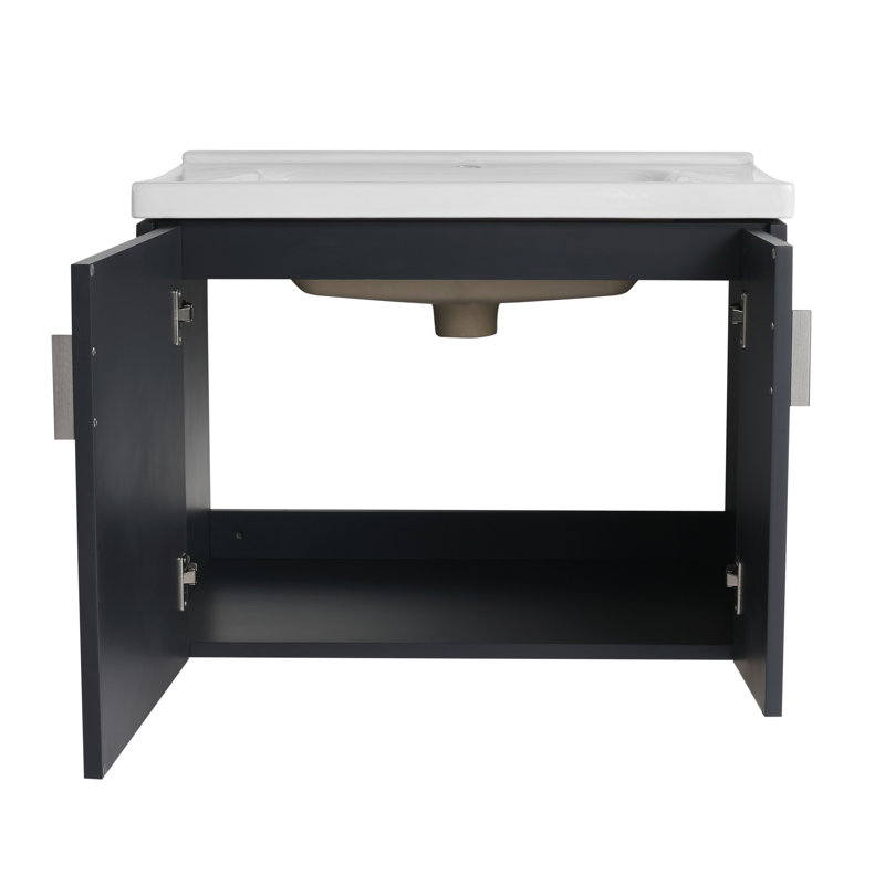 Ensemble de meuble-lavabo mural simple 27,8 po Kieria