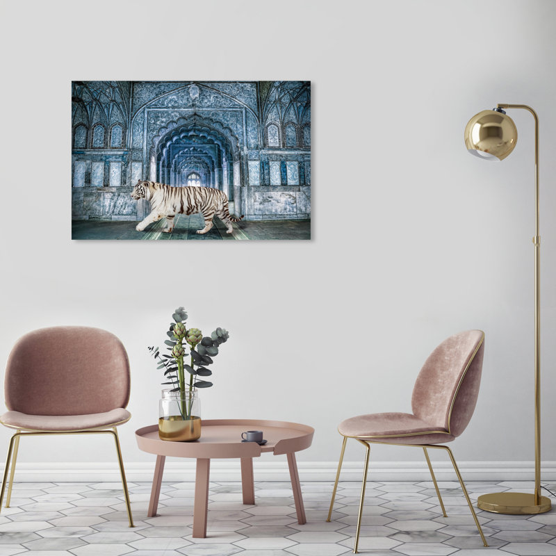 Animaux sauvages, nature, blues félins - Impression sur toile, H 24 po x l 36 po, Toile tendue