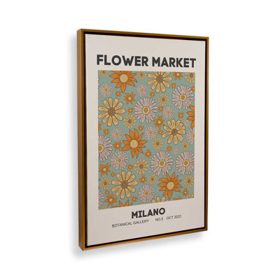 Retro Milano Flower Market Canvas Print
