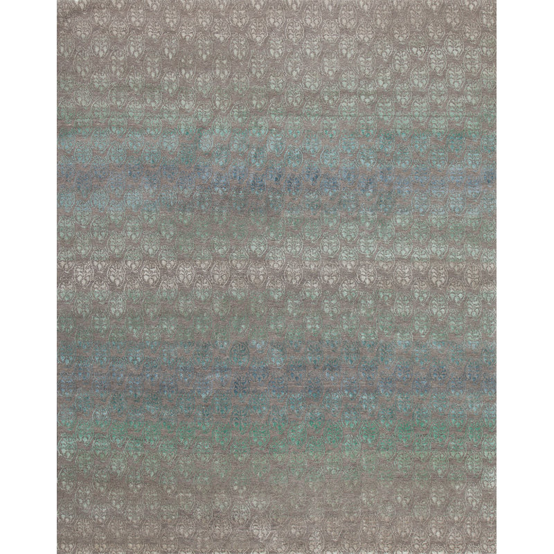 Brocade Hand Woven Geometric Area Rug, Rectangle 12' x 16'