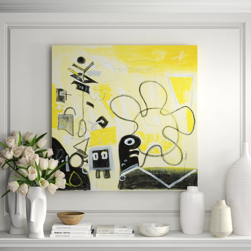 Lock Her Up Painting by Joyce Creiger, Yellow