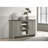 Nilda 47"W Gray Oak Console Table – Buffet Table with Shelves and Cabinet Doors