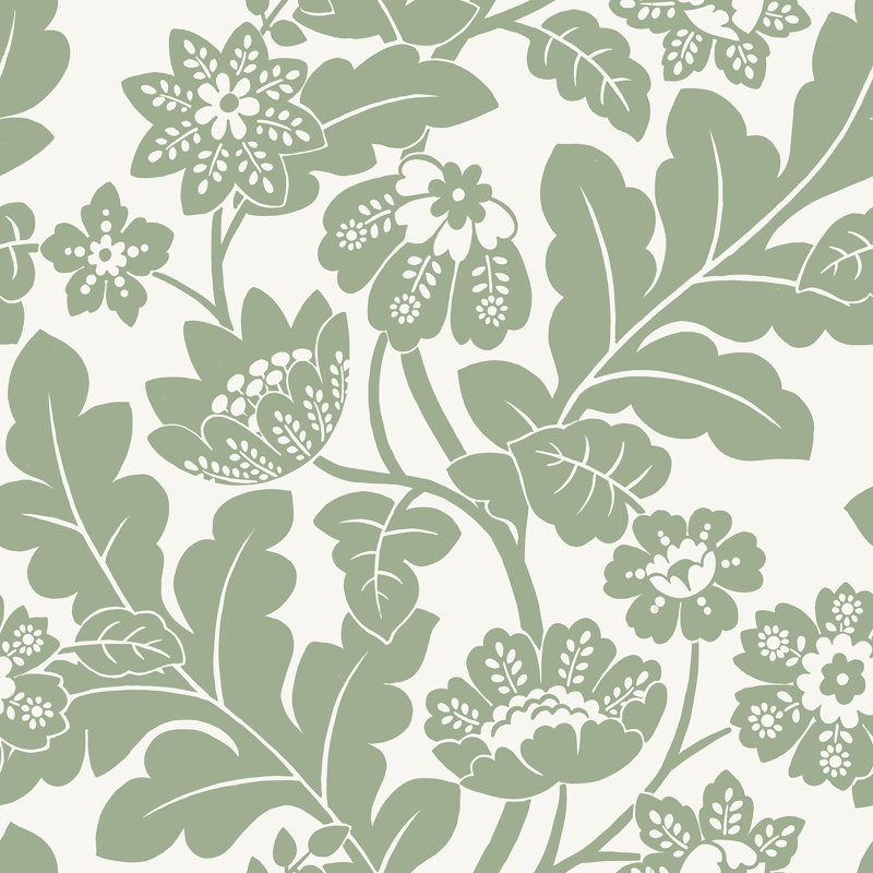 Floral Metallic Wallpaper Double Roll, Blue