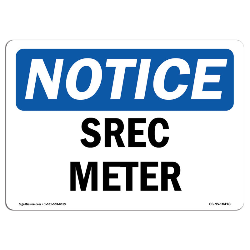Srec Meter Aluminum Sign 18 x 24