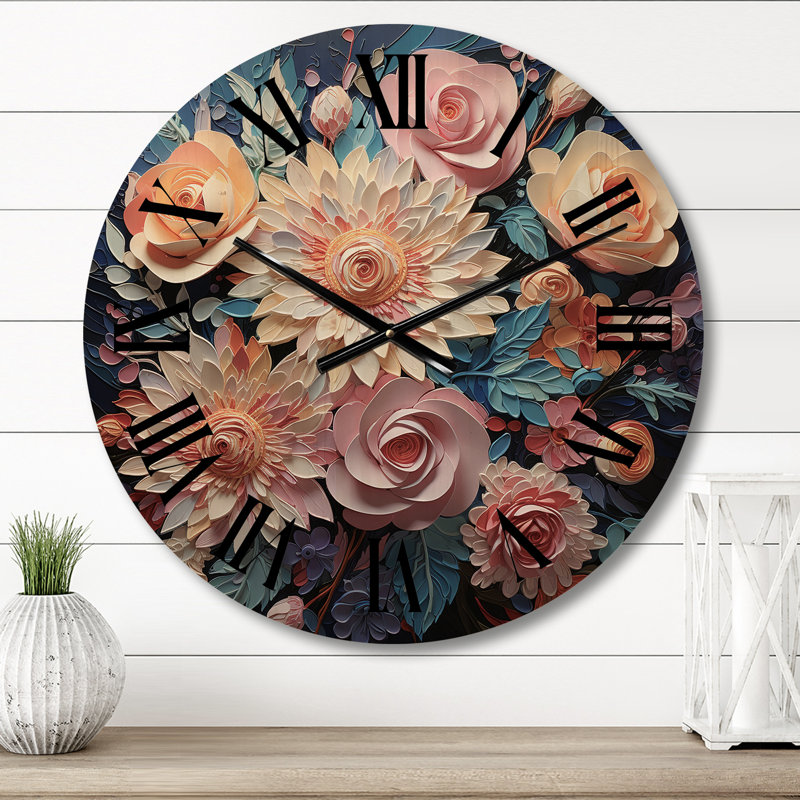 Horloge murale en bois massif Robincroft, Moyenne