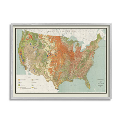 " Vintage United States Map Major Land Uses 1950 " by Daphne Polselli