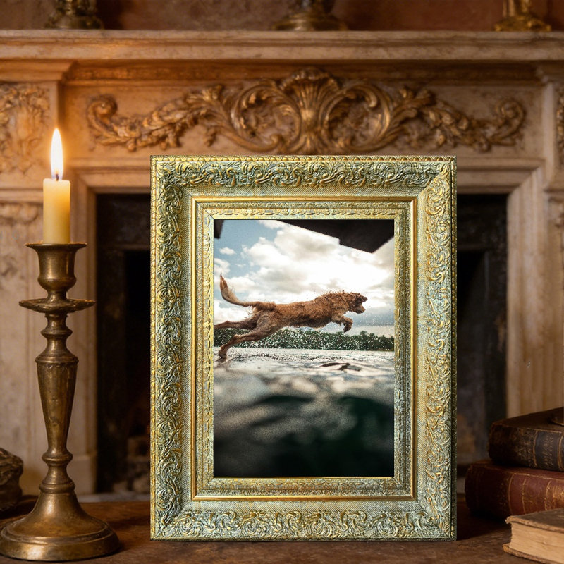 Cadre photo traditionnel doré 1PC 8 "x 10" 1PC, Antique Gold, 1, 8" W x 10" H
