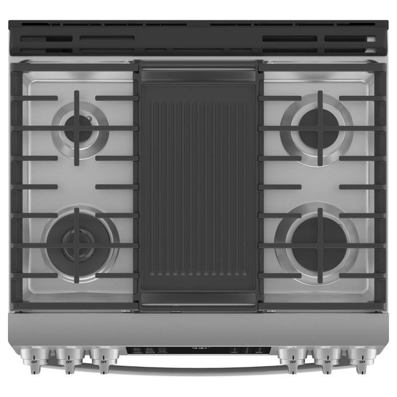 GE Profile Smart Appliances 30" 5.6 cu. ft. Smart Slide-In Gas with No Preheat Air Fry, Stainless Steel