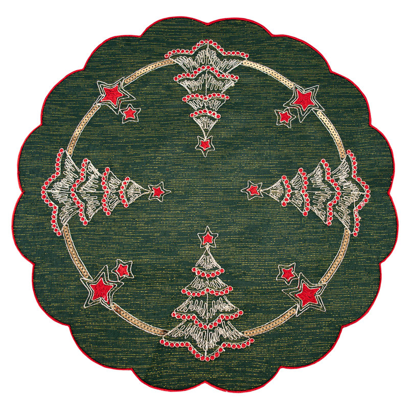 Arbre de Noël brodé Doily, 16" Round