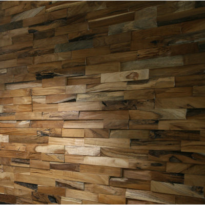 MB-002 – Teak Brushed 3D Reclaimed Teak Wall Panel
