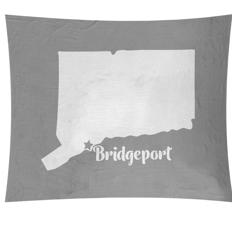 Tapisserie murale connecticut bridgeport, H 27,5 po x l 37,5 po, Gris