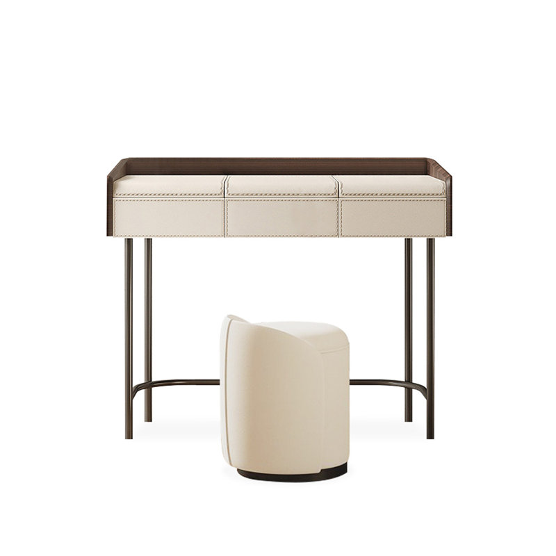 Makeup Vanity with Light mirror,2 drawers,1chair