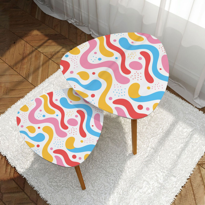 Ensemble de 2 tables basses gigognes Triangle