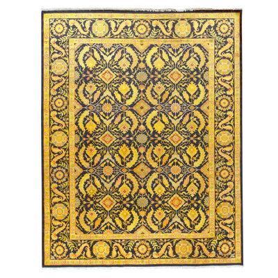 High-Quality Hand-Knotted Black Area Rug