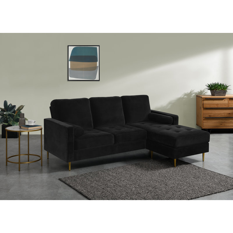 Cooper Reversible Corner Sofa, Black