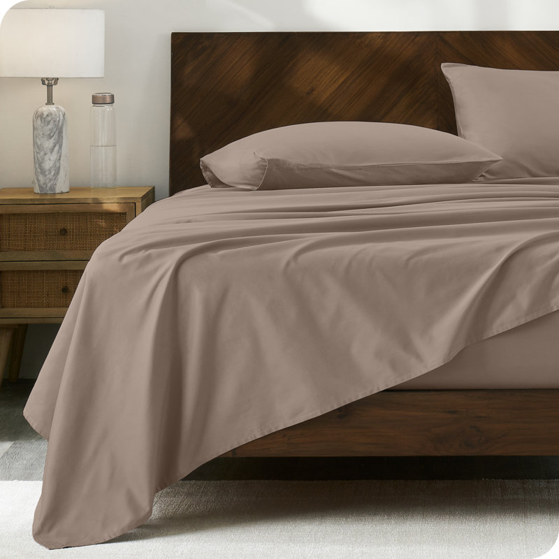 Taupe Twin XL Organic Cotton Percale Sheet Set