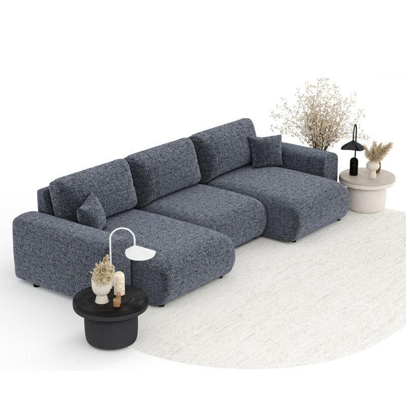 Six-seater panoramic sofa, Navy Canvas
