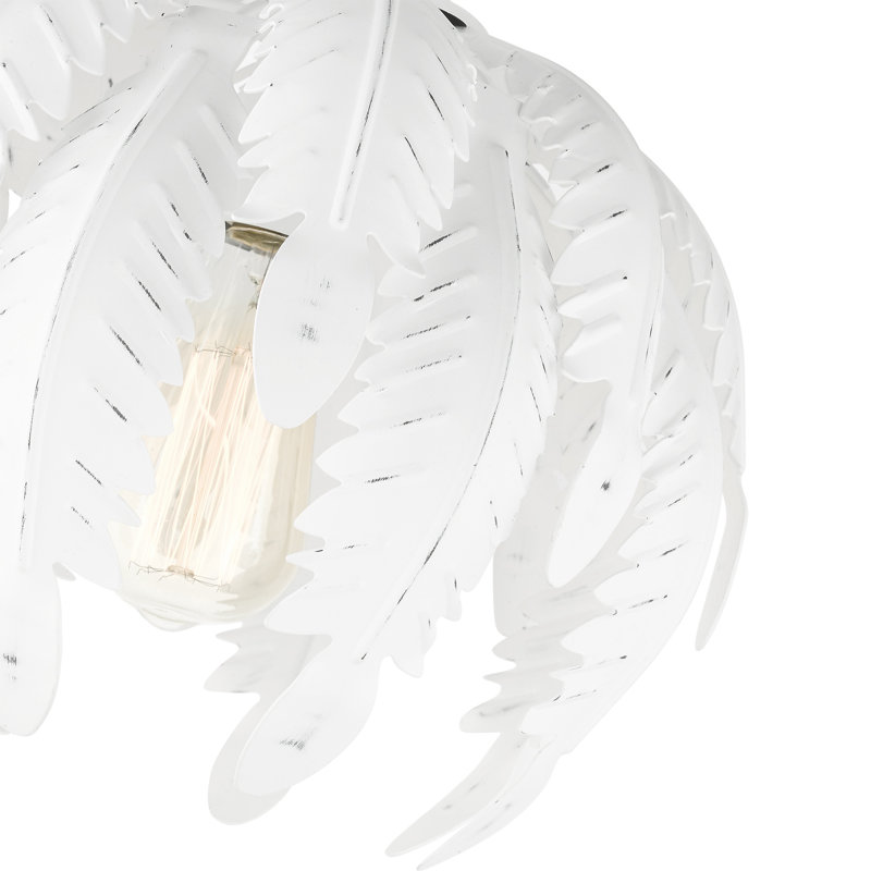 Plafonnier semi-encastré 12,625 po à 1 lumière Dockside, Blanc antique