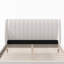 Lit plateforme tapissier beige avec tête de lit à oreilles-1182079830