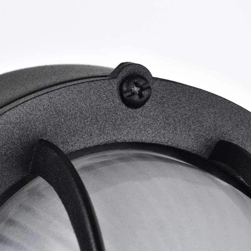 Alaettin 8.51'' H Integrated LED Frosted Glass Outdoor Oval Bulkhead Light, Black