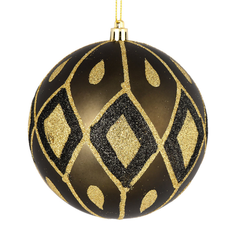 Ornement boule de diamant pailleté mat, Bronze